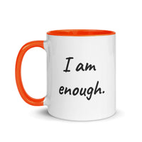 "I am enough." mug with art from Crystacular.
